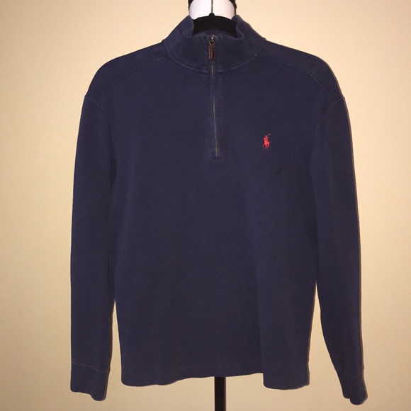 Polo by Ralph Lauren Navy 1/4 Zip Sweater - Picture 8 of 9